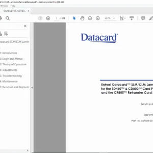 Entrust Datacard SLM/CLM Laminator Service Manual (SD460/CD800/CR805) PDF
