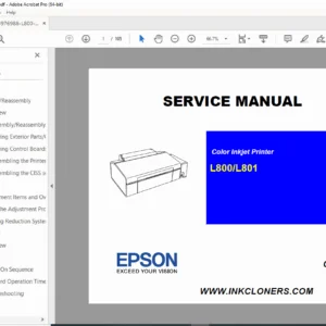 Epson L800/L801 Color Inkjet Printer Service Manual PDF