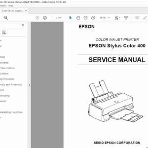 Epson Stylus Color 400 Service Manual Repair, Maintenance & Schematics PDF