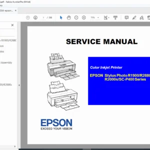 Epson Stylus Photo R1900 R2880 R2000 SC-P400 Service Manual Repair & Parts PDF