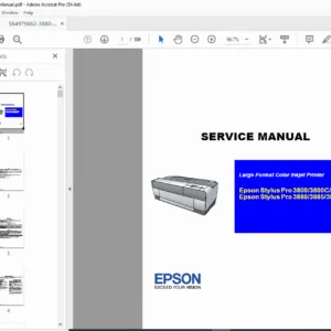 Epson Stylus Pro 3800, 3850, 3880, 3890 Service Manual & Repair Guide PDF
