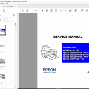 Epson WorkForce 1100 Color Inkjet Printer Service Manual PDF