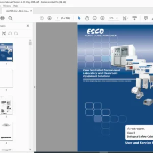 Esco Airstream Class II Biological Safety Cabinet Service Manual PDF