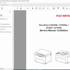 Fuji Xerox DocuPrint CM205b Service Manual CP205w Repair PDF