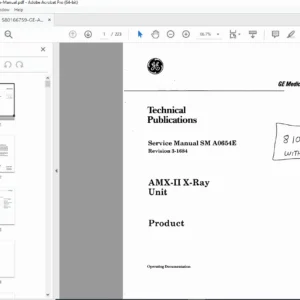 GE AMX-2 Portable X-Ray Service Manual PDF