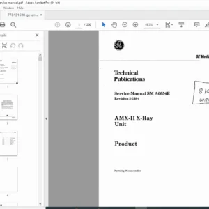 GE AMX-II Mobile X-Ray Unit Service Manual Repair, Calibration & Schematics PDF