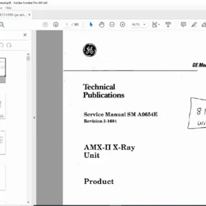 GE AMX-II X-Ray Unit Service Manual SM A0654E (Rev 3-1684) PDF