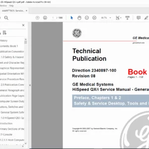 GE HiSpeed QX/i CT Scanner Service Manual PDF (6 Books, Rev 08, 1068p)