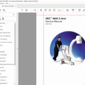 GE OEC 9800 C-Arm Service Manual Repair, Calibration & Schematics PDF