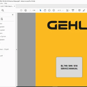 GEHL BL 740 844 818 Backhoe Loader TLB Service Repair Manual PDF