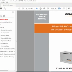 Generac Air Cooled Generator Evolution Nexus Diagnostic Repair Manual PDF