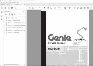 Genie TMZ-34/19 Articulating Boom Lift Service Repair Manual PDF