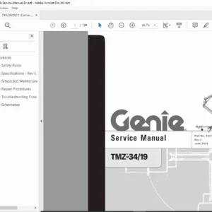 Genie TMZ-34/19 Articulating Boom Lift Service Repair Manual PDF