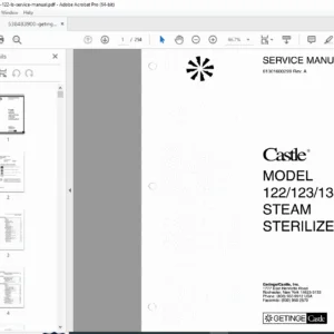 Getinge Castle 122/123/133 Steam Sterilizer Service Manual PDF