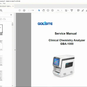 Goldsite GBA-1000 Clinical Chemistry Analyzer Service Manual PDF GBASM01