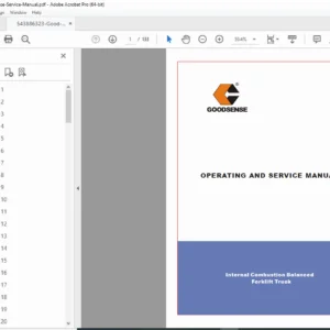 Goodsense 1-3T Forklift Service Manual PDF 2007 (1-3 Ton IC)