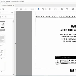 HP 8903A/8903E Audio Analyzer Operating & Service Manual PDF