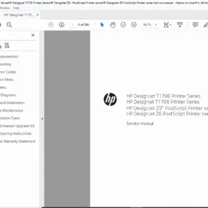 HP DesignJet T1700 T1708 Z6 Z9+ Service Manual PDF DOWNLOAD