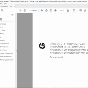 HP DesignJet T1700, Z6 & Z9+ Printer Series Service Manual PDF