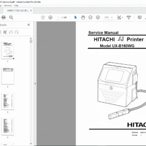 Hitachi UX-B160WG Industrial Inkjet Printer Service Manual PDF