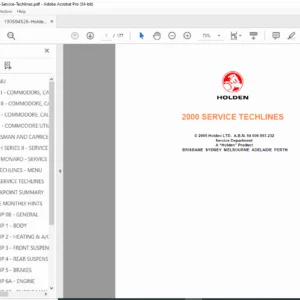 Holden Service Techlines 2000 PDF DOWNLOAD