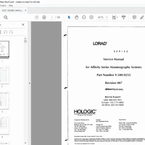 Hologic Lorad Affinity Series Mammography System Service Manual PDF (Rev 007)