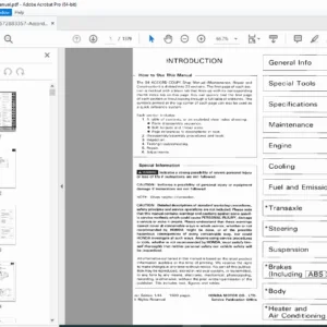 Honda Accord Coupe 1994 Service Manual PDF DOWNLOAD