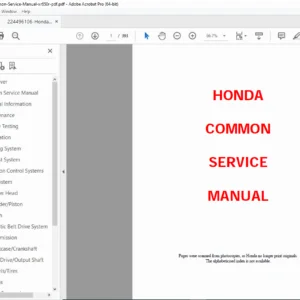 Honda Common Service Manual XR650R Motorcycle Repair Guide PDF