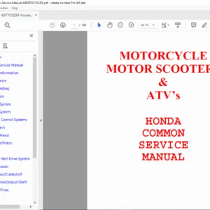 Honda Common Service Manual for Motorcycles – Workshop Repair PDF