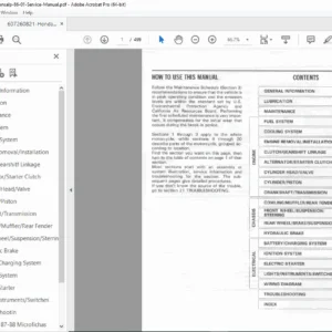 Honda XL600V Transalp 1986–2001 Service Manual – PDF (Contents + Specs)