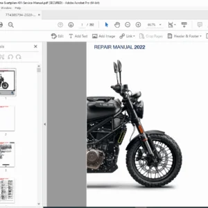 Husqvarna Svartpilen 401 Repair Service Manual 2022 (3403172en) – PDF