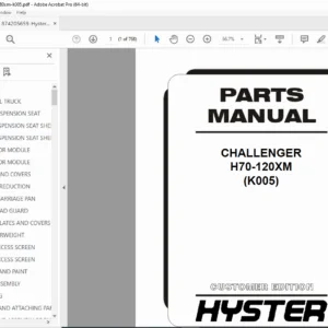 Hyster Challenger H70-120XM (K005) Parts Manual PDF 2013