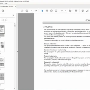 Hyundai H940S Backhoe Loader Service Manual PDF DOWNLOAD