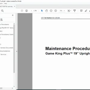 IGT Game King Plus 19" Upright Service & Maintenance Manual PDF