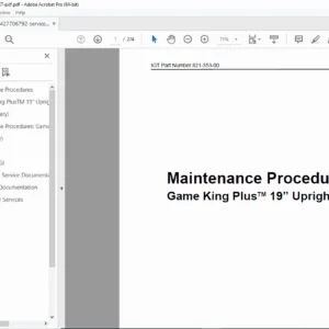 IGT Game King Plus 19" Upright Slot Machine Maintenance Manual PDF
