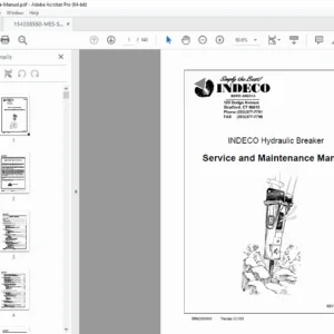 INDECO Hydraulic Breaker Service Manual PDF (2003)