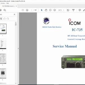 Icom IC-735 HF Transceiver Service Manual (General Coverage) PDF