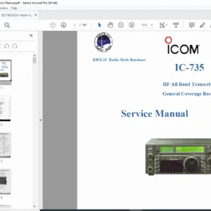 Icom IC-735 HF Transceiver Service Manual PDF DOWNLOAD