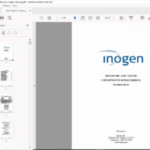 Inogen One G3HF Service Manual Repair, Parts Replacement & Error Codes PDF