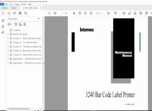 Intermec 3240 Bar Code Label Printer Maintenance Manual PDF (063016-001)