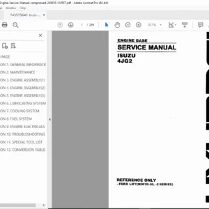 Isuzu 4JG1 4JG2 Industrial Diesel Engine Service Manual PDF