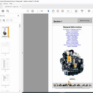 JCB 444 Engine Mechanical Service Manual PDF (General Info & Specs)