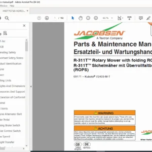 Jacobsen R-311T Mower Parts & Maintenance Manual PDF