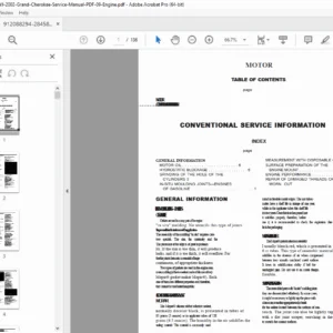 Jeep Grand Cherokee WJ 2002 Engine Service Manual PDF