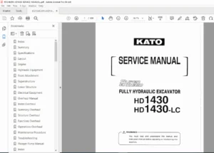 KATO HD1430 / HD1430-LC Excavator Service Manual PDF DOWNLOAD