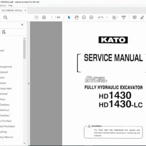 KATO HD1430 / HD1430-LC Excavator Service Manual PDF DOWNLOAD
