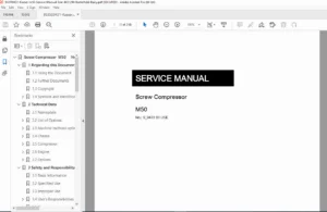 Kaeser M50 Screw Compressor Service Manual - PDF DOWNLOAD