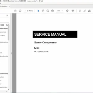 Kaeser M50 Screw Compressor Service Manual - PDF DOWNLOAD
