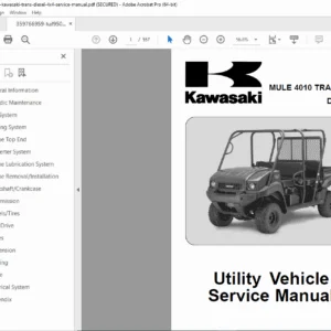 Kawasaki KAF950GDF Trans Diesel 4×4 Service Manual PDF DOWNLOAD