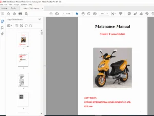 Keeway Focus Matrix 50cc Scooter Service Manual Complete Workshop PDF